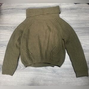 moon & madison Khaki Cowl Neck Sweater